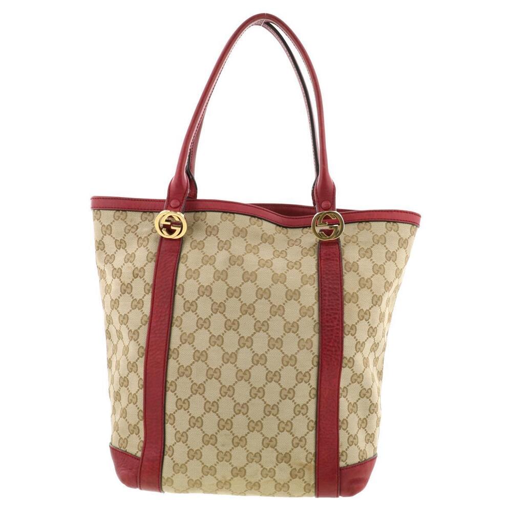 GUCCI GG Canvas Tote Bag Red